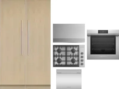 6 Piece Package Includes Refrigerator, Freezer, Cooktop, Wall Oven, Hood And Dishwasher